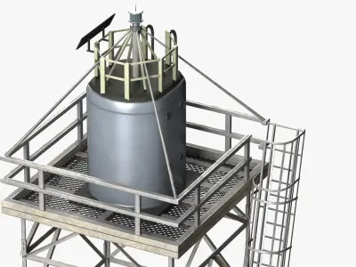 Steel Tower Metal Water Tower lighthouse landmark LODs Low-poly 3D model