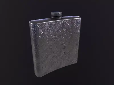 OldFlask ornate flask 3D Model Low-poly 3D model