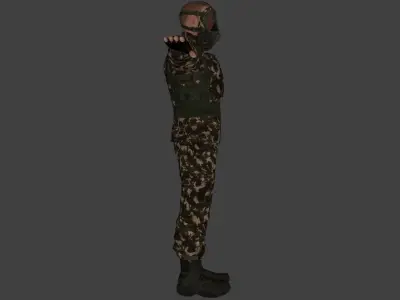 Rigged Soldier 08 3D model
