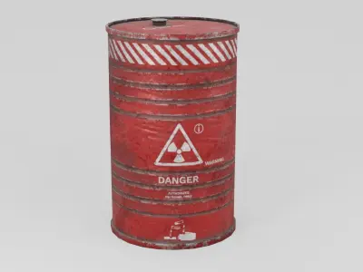 BARREL GAME READY hazard Low-poly 3D model