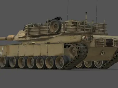 M1 Abrams Battle Tank Low-poly 3D model