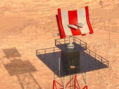 Radar Tower - PBR Low-poly 3D model