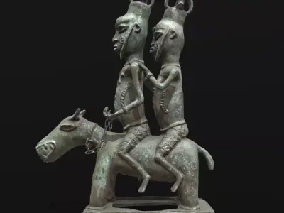 Equestrian Altar Figure onile Low-poly 3D model