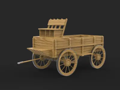 Old Wooden Cart 3D model