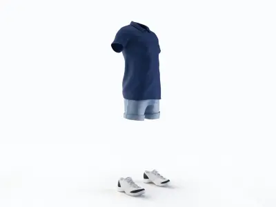 Casual Summer Clothing Male 3D model