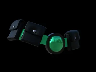 Utility belt and pouches Low-poly 3D model