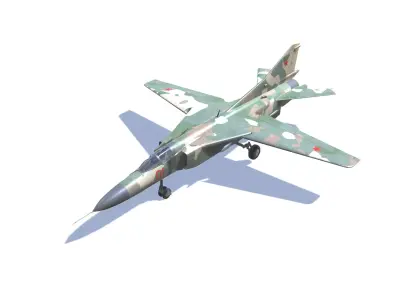 MIG-23 Flogger Jet Fighter Aircraft Low-poly 3D model