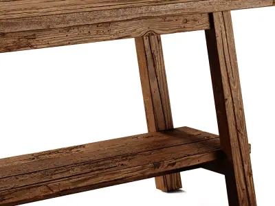 Kave Home Safara Cracked wood Bench 3D model