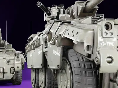 military tank low poly 3D model