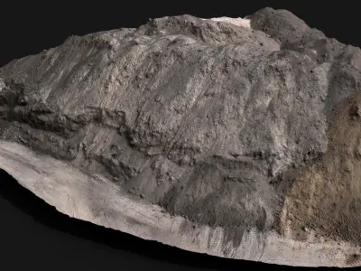 construction-site terrain sand pile dirt photogrammetry Low-poly 3D model
