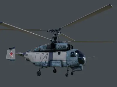 K27 Helicopter Low-poly 3D model