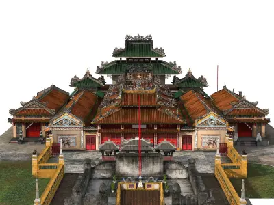 Ancient buildings Low-poly 3D model