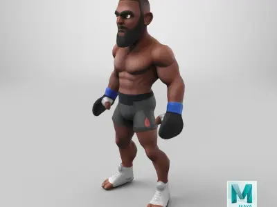 Fighter character Boxer MMA - 3D Model