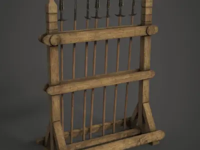 Spear Rack Low-poly 3D model