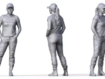 Figure Charlotte typ H  for ship model railway diorama 3D print model