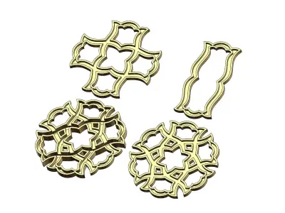 Arabian pattern pendants earrings or charms 3D print model