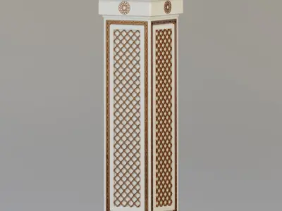Arabic ornate square column 3D model