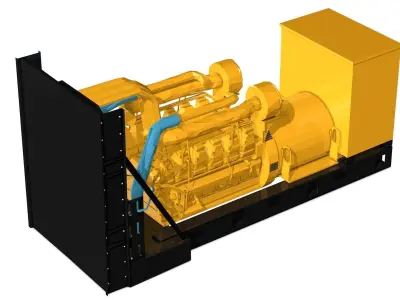 Yellow Generator Low Poly 3D model
