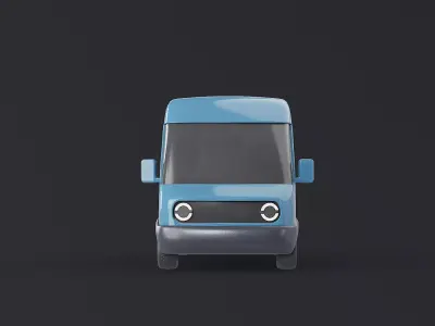Amazon Delivery Van Minimalistic Low-poly 3D model
