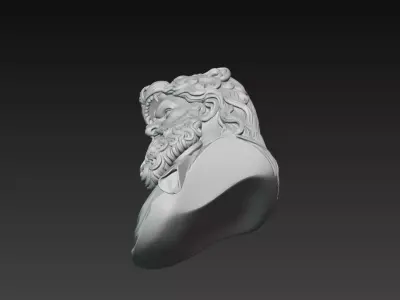 Classical Greek God Bust Sculpture 3D Model 3D print model