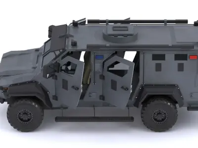 Alpine Armored Bulldog Tactical SWATAPC Truck Military Vehicle Low-poly 3D model