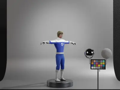 The Human Torch Low-poly 3D model