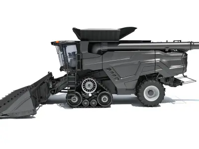 Black Combine Harvester V2  3D model