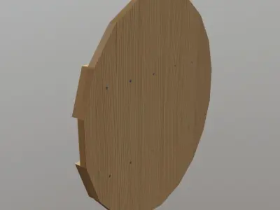 Wooden Shield Low-poly 3D model 25