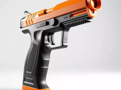 Futuristic Glowing Barrel Gun 3D model