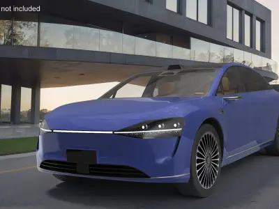Urban Electric Sedan Car Blue 3D model