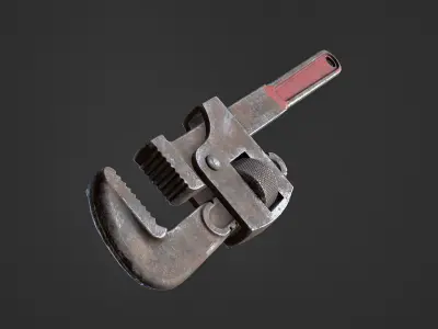 Pipe Wrench Low-poly 3D model 8