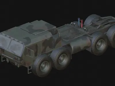 Military Tractor Unit Low-poly 3D model