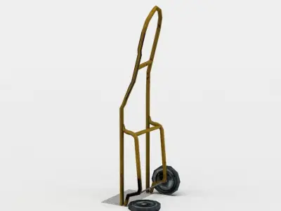 Damaged barrow Low-poly 3D model