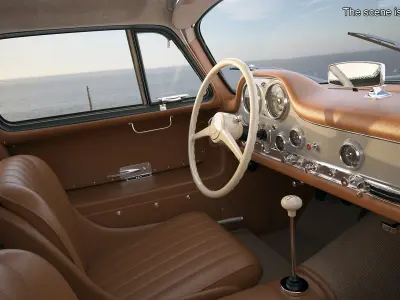 Vintage Collector Sports Car White Rigged for Cinema 4D 3D model