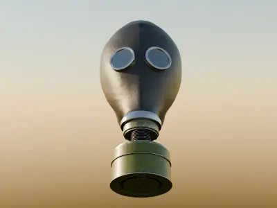 Gas Mask Low-poly 3D model