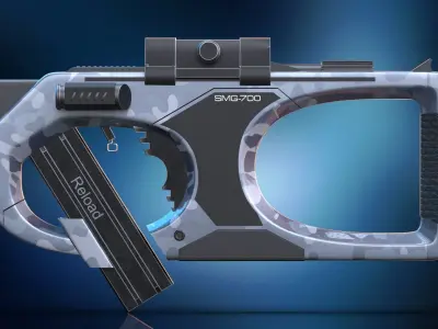 SMG-700 Concept Gun Low-poly 3D model