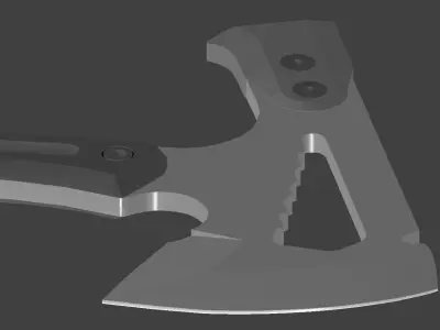 Military Hatchet Low-poly 3D model