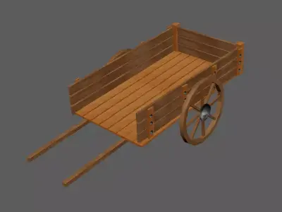 Western Style Cart Low-poly 3D model