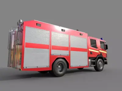 Fire Vehicle Low-poly 3D model