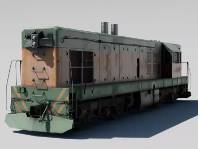 EMD G8u Cuban Diesel Locomotive Low-poly 3D model