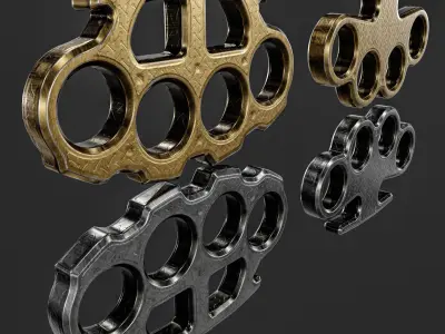 Brass Knuckles  2 Types Low-poly 3D model
