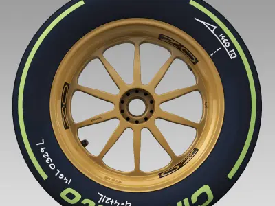 18 inches intermediate rear tyre Low-poly 3D model