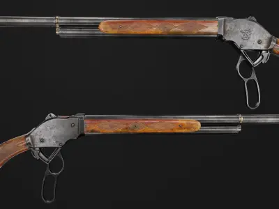 Winchester 1887 Low-poly 3D model