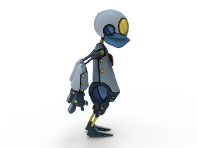 Relaxed Robot Low-poly 3D model