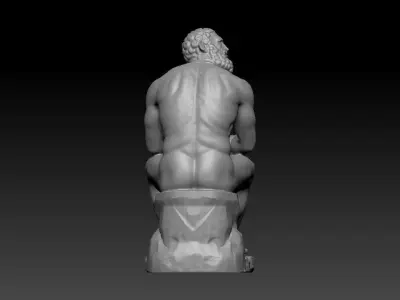 Boxer at Rest - High-Poly Digital Sculpture 3D print model