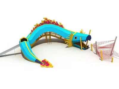 Kids outdoor commercial play structure 3D model 3D model 18