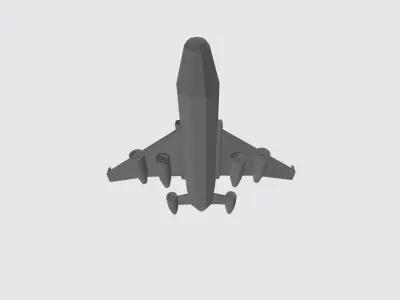 Bombardier jet  Low-poly 3D model
