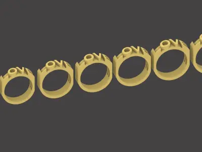 Stylish Love Ring Design for Gold  3D print model