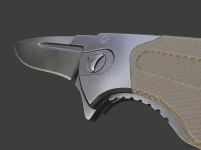 First person foldable combat knife  Low-poly 3D model