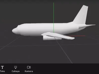 B737 200 low poly  Low-poly 3D model